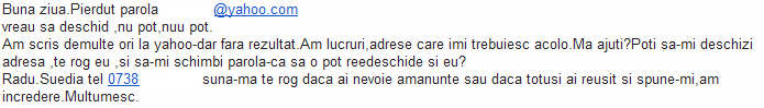 aflare parola yahoo messenger